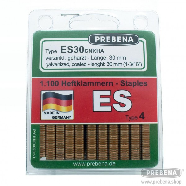 ES30CNKHA-B Heftklammern im Blister verzinkt geharzt 30mm Länge