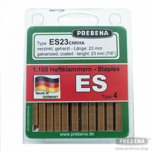 ES23CNKHA-B Heftklammern im Blister verzinkt geharzt 23mm Länge